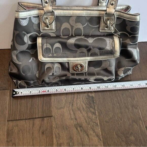 Coach Penelope Lurex Gallery Signature Tote - Picture 10 of 12